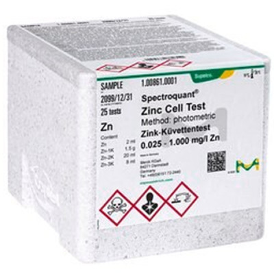 ZINC CELL TEST 0.025 - 1.000 MG/L 25 T