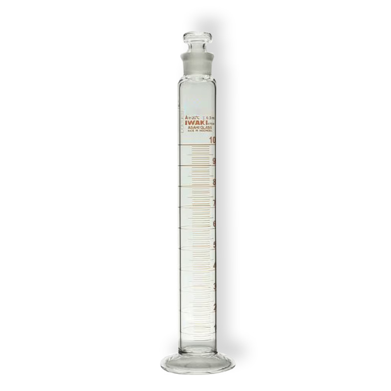 Measuring Cylinder With Plastic Stopper, Class A, Amber Graduation 10 ml