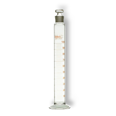 Measuring Cylinder With Glass Stopper, Class A, Amber Graduation 100 ml