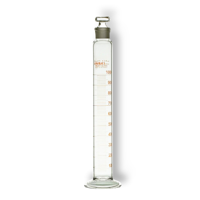 Measuring Cylinder With Glass Stopper, Class A, Amber Graduation 100 ml