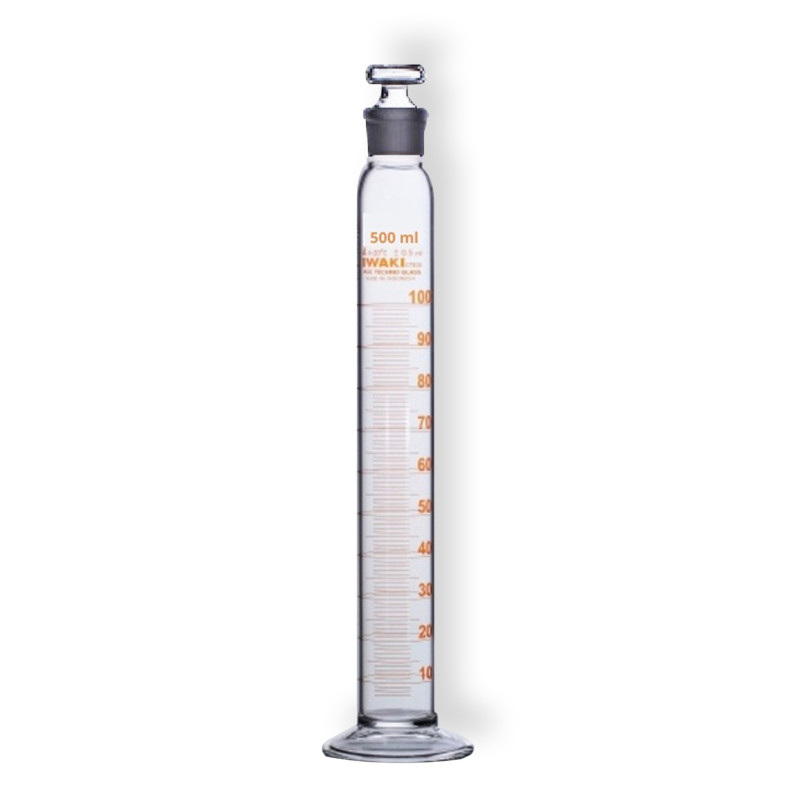 Measuring Cylinder With Plastic Stopper, Class A, Amber Graduation 500 ml