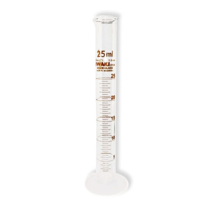 Measuring Cylinder, Class A, Amber Graduation, 25 ml