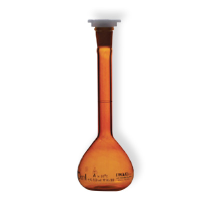 Volumetric Flask, With Plastic Stopper, Coating Amber, Class A, 2 L