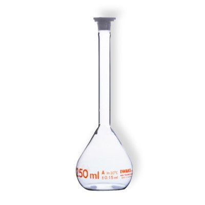 Volumetric Flask, With Plastic Stopper, Class A, 250 ml